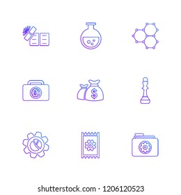 Set of 9 icons, for web, internet, mobile apps, interface design: business, finance, shopping, communication, fitness, computer, media, transportation, travel, easter, christmas, summer, device