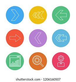 Set of 9 icons, for web, internet, mobile apps, interface design: business, finance, shopping, communication, fitness, computer, media, transportation, travel, easter, christmas, summer, device