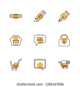 Set of 9 icons, for web, internet, mobile apps, interface design: business, finance, shopping, communication, fitness, computer, media, transportation, travel, easter, christmas, summer, device