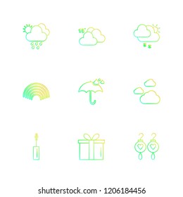 Set of 9 icons, for web, internet, mobile apps, interface design: business, finance, shopping, communication, fitness, computer, media, transportation, travel, easter, christmas, summer, device