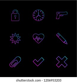 Set of 9 icons, for web, internet, mobile apps, interface design: business, finance, shopping, communication, fitness, computer, media, transportation, travel, easter, christmas, summer, device