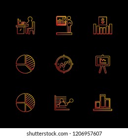 Set of 9 icons, for web, internet, mobile apps, interface design: business, finance, shopping, communication, fitness, computer, media, transportation, travel, easter, christmas, summer, device