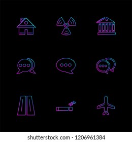 Set of 9 icons, for web, internet, mobile apps, interface design: business, finance, shopping, communication, fitness, computer, media, transportation, travel, easter, christmas, summer, device
