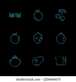 Set of 9 icons, for web, internet, mobile apps, interface design: business, finance, shopping, communication, fitness, computer, media, transportation, travel, easter, christmas, summer, device