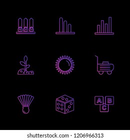 Set of 9 icons, for web, internet, mobile apps, interface design: business, finance, shopping, communication, fitness, computer, media, transportation, travel, easter, christmas, summer, device