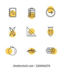 Set of 9 icons, for web, internet, mobile apps, interface design: business, finance, shopping, communication, fitness, computer, media, transportation, travel, easter, christmas, summer, device