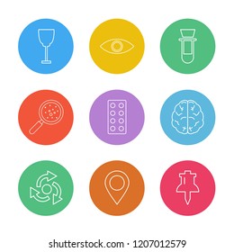 Set of 9 icons, for web, internet, mobile apps, interface design: business, finance, shopping, communication, fitness, computer, media, transportation, travel, easter, christmas, summer, device