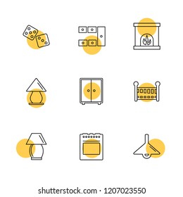 Set of 9 icons, for web, internet, mobile apps, interface design: business, finance, shopping, communication, fitness, computer, media, transportation, travel, easter, christmas, summer, device