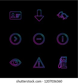 Set of 9 icons, for web, internet, mobile apps, interface design: business, finance, shopping, communication, fitness, computer, media, transportation, travel, easter, christmas, summer, device