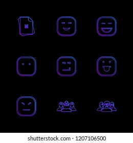 Set of 9 icons, for web, internet, mobile apps, interface design: business, finance, shopping, communication, fitness, computer, media, transportation, travel, easter, christmas, summer, device