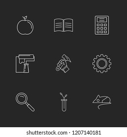 Set of 9 icons, for web, internet, mobile apps, interface design: business, finance, shopping, communication, fitness, computer, media, transportation, travel, easter, christmas, summer, device