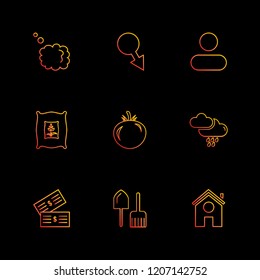 Set of 9 icons, for web, internet, mobile apps, interface design: business, finance, shopping, communication, fitness, computer, media, transportation, travel, easter, christmas, summer, device