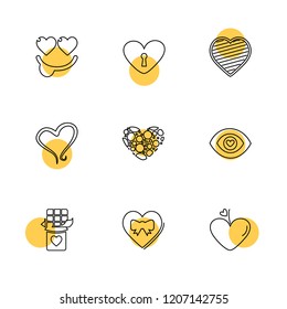 Set of 9 icons, for web, internet, mobile apps, interface design: business, finance, shopping, communication, fitness, computer, media, transportation, travel, easter, christmas, summer, device