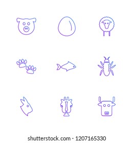 Set of 9 icons, for web, internet, mobile apps, interface design: business, finance, shopping, communication, fitness, computer, media, transportation, travel, easter, christmas, summer, device