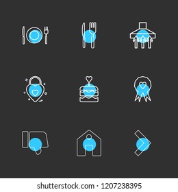 Set of 9 icons, for web, internet, mobile apps, interface design: business, finance, shopping, communication, fitness, computer, media, transportation, travel, easter, christmas, summer, device