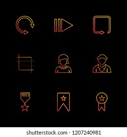 Set of 9 icons, for web, internet, mobile apps, interface design: business, finance, shopping, communication, fitness, computer, media, transportation, travel, easter, christmas, summer, device