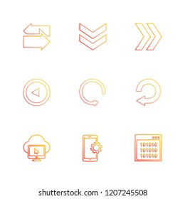 Set of 9 icons, for web, internet, mobile apps, interface design: business, finance, shopping, communication, fitness, computer, media, transportation, travel, easter, christmas, summer, device