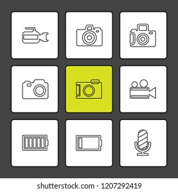 Set of 9 icons, for web, internet, mobile apps, interface design: business, finance, shopping, communication, fitness, computer, media, transportation, travel, easter, christmas, summer, device