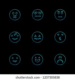 Set of 9 icons, for web, internet, mobile apps, interface design: business, finance, shopping, communication, fitness, computer, media, transportation, travel, easter, christmas, summer, device
