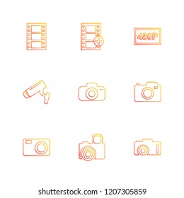 Set of 9 icons, for web, internet, mobile apps, interface design: business, finance, shopping, communication, fitness, computer, media, transportation, travel, easter, christmas, summer, device