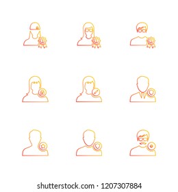 Set of 9 icons, for web, internet, mobile apps, interface design: business, finance, shopping, communication, fitness, computer, media, transportation, travel, easter, christmas, summer, device