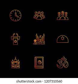 Set of 9 icons, for web, internet, mobile apps, interface design: business, finance, shopping, communication, fitness, computer, media, transportation, travel, easter, christmas, summer, device