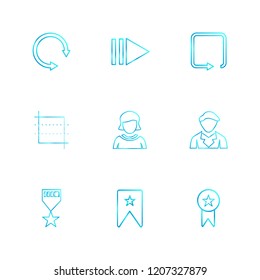 Set of 9 icons, for web, internet, mobile apps, interface design: business, finance, shopping, communication, fitness, computer, media, transportation, travel, easter, christmas, summer, device