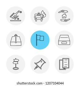 Set of 9 icons, for web, internet, mobile apps, interface design: business, finance, shopping, communication, fitness, computer, media, transportation, travel, easter, christmas, summer, device