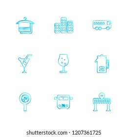 Set of 9 icons, for web, internet, mobile apps, interface design: business, finance, shopping, communication, fitness, computer, media, transportation, travel, easter, christmas, summer, device