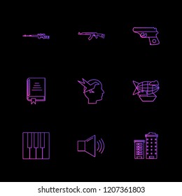 Set of 9 icons, for web, internet, mobile apps, interface design: business, finance, shopping, communication, fitness, computer, media, transportation, travel, easter, christmas, summer, device