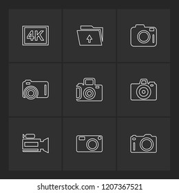 Set of 9 icons, for web, internet, mobile apps, interface design: business, finance, shopping, communication, fitness, computer, media, transportation, travel, easter, christmas, summer, device