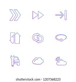 Set of 9 icons, for web, internet, mobile apps, interface design: business, finance, shopping, communication, fitness, computer, media, transportation, travel, easter, christmas, summer, device