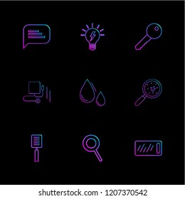 Set of 9 icons, for web, internet, mobile apps, interface design: business, finance, shopping, communication, fitness, computer, media, transportation, travel, easter, christmas, summer, device