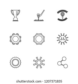 Set of 9 icons, for web, internet, mobile apps, interface design: business, finance, shopping, communication, fitness, computer, media, transportation, travel, easter, christmas, summer, device