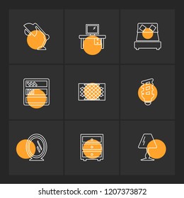 Set of 9 icons, for web, internet, mobile apps, interface design: business, finance, shopping, communication, fitness, computer, media, transportation, travel, easter, christmas, summer, device