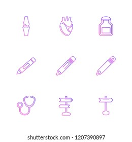 Set of 9 icons, for web, internet, mobile apps, interface design: business, finance, shopping, communication, fitness, computer, media, transportation, travel, easter, christmas, summer, device