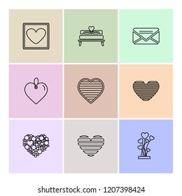 Set of 9 icons, for web, internet, mobile apps, interface design: business, finance, shopping, communication, fitness, computer, media, transportation, travel, easter, christmas, summer, device