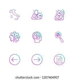 Set of 9 icons, for web, internet, mobile apps, interface design: business, finance, shopping, communication, fitness, computer, media, transportation, travel, easter, christmas, summer, device