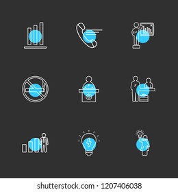Set of 9 icons, for web, internet, mobile apps, interface design: business, finance, shopping, communication, fitness, computer, media, transportation, travel, easter, christmas, summer, device