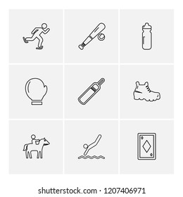 Set of 9 icons, for web, internet, mobile apps, interface design: business, finance, shopping, communication, fitness, computer, media, transportation, travel, easter, christmas, summer, device