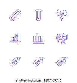 Set of 9 icons, for web, internet, mobile apps, interface design: business, finance, shopping, communication, fitness, computer, media, transportation, travel, easter, christmas, summer, device