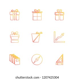 Set of 9 icons, for web, internet, mobile apps, interface design: business, finance, shopping, communication, fitness, computer, media, transportation, travel, easter, christmas, summer, device