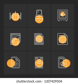 Set of 9 icons, for web, internet, mobile apps, interface design: business, finance, shopping, communication, fitness, computer, media, transportation, travel, easter, christmas, summer, device