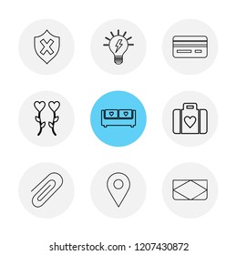 Set of 9 icons, for web, internet, mobile apps, interface design: business, finance, shopping, communication, fitness, computer, media, transportation, travel, easter, christmas, summer, device