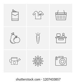 Set of 9 icons, for web, internet, mobile apps, interface design: business, finance, shopping, communication, fitness, computer, media, transportation, travel, easter, christmas, summer, device