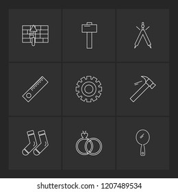 Set of 9 icons, for web, internet, mobile apps, interface design: business, finance, shopping, communication, fitness, computer, media, transportation, travel, easter, christmas, summer, device