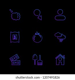 Set of 9 icons, for web, internet, mobile apps, interface design: business, finance, shopping, communication, fitness, computer, media, transportation, travel, easter, christmas, summer, device