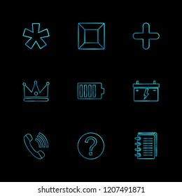 Set of 9 icons, for web, internet, mobile apps, interface design: business, finance, shopping, communication, fitness, computer, media, transportation, travel, easter, christmas, summer, device