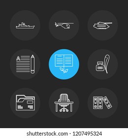 Set of 9 icons, for web, internet, mobile apps, interface design: business, finance, shopping, communication, fitness, computer, media, transportation, travel, easter, christmas, summer, device