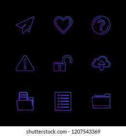Set of 9 icons, for web, internet, mobile apps, interface design: business, finance, shopping, communication, fitness, computer, media, transportation, travel, easter, christmas, summer, device
